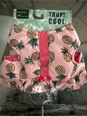 Pets harness dress summer pineapples pink tropical
